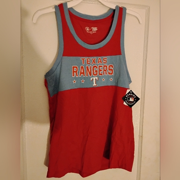 New Men's Texas Rangers Red and Blue Tank Top Size Small - Picture 4 of 4